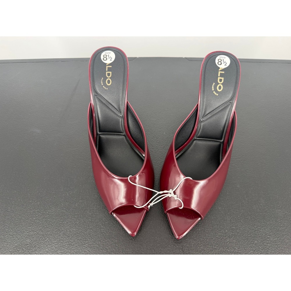 Aldo Elenera Pointed Peep Toe Mules Burgundy Size 8 1/2